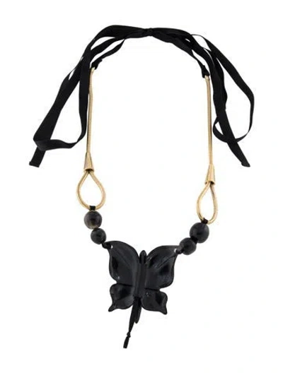 Pre-owned Marni Horn Butterfly Long Necklace, 46" In Multi