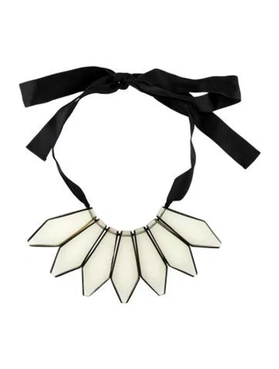 Pre-owned Marni Horn, Resin & Ribbon Pendant Necklace, 59"