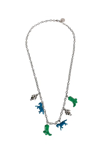 Marni Horse Charms Chain Necklace In Neutral
