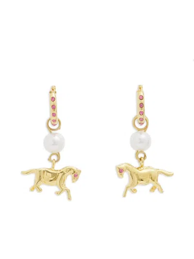 Marni Horse-pendant Earrings In Gold