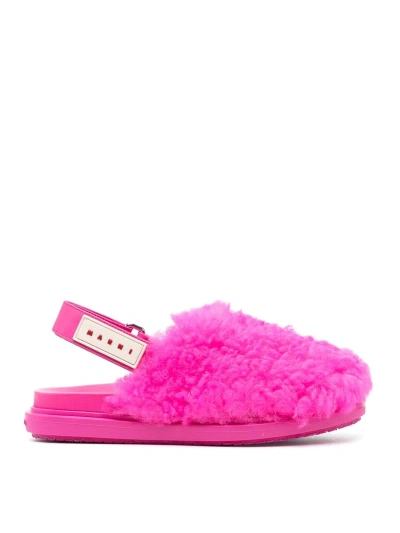 Marni Pink Sabot Strap Loafers