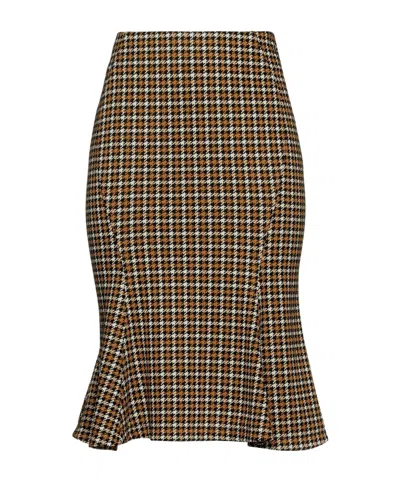Marni Houndstooth Flared Skirt In Multi