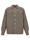 Marni Micro Houndstooth Wool Jacket In Black Cherry