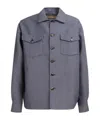 Marni Houndstooth-print Flap-pocket Shirt In Gray