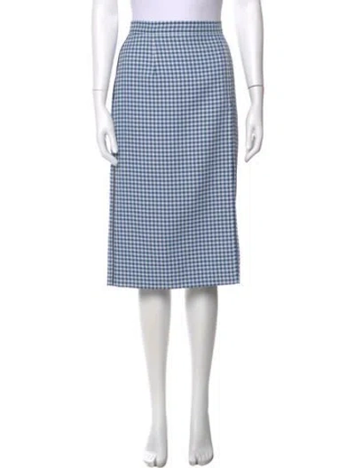 Pre-owned Marni Houndstooth Print Knee-length Skirt In Blue