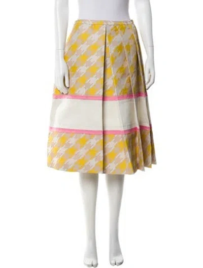 Pre-owned Marni Houndstooth Print Knee-length Skirt In Yellow