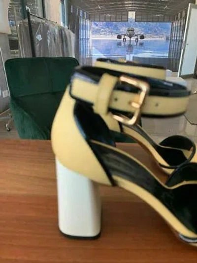 Pre-owned Marni Iconic Slingback Samsung Court Shoes Buckle Sandals Shoes Icon 37 In Light Topaz