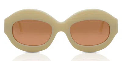 Marni Ik Kil Cenote Orange 01u Men's Sunglasses White Size 53 In Green