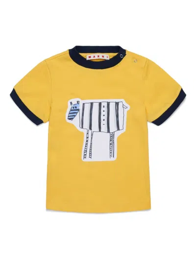 Marni Babies' Illustration-print T-shirt In Yellow