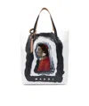 Marni Illustration Printed Tote Bag In White