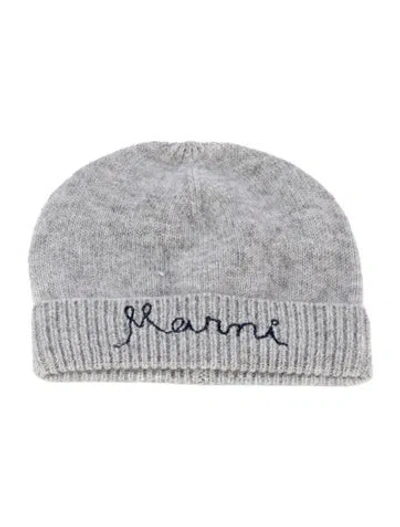 Pre-owned Marni Babies' Infant Boys' Wool Embroidered Beanie W/tags In Grey