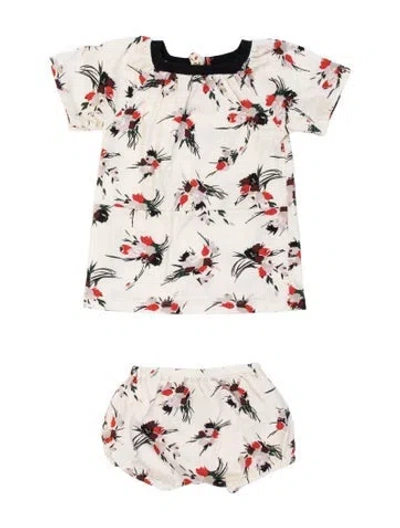 Pre-owned Marni Babies' Infant Girls Floral And Bloomers Shorts Set In Neutrals