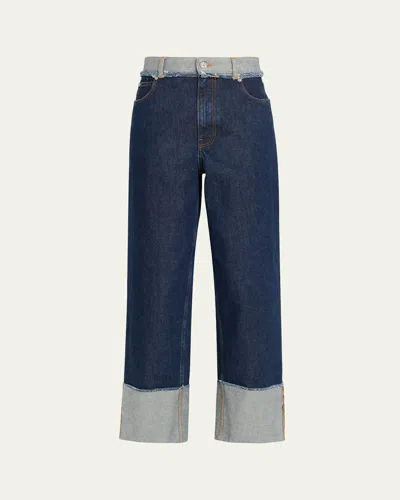 Marni Inside Out Denim Straight-leg Jeans In Blue