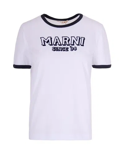 Marni Inspired Stylish Women's T-shirt In Lily White