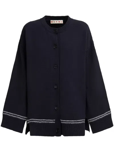 Marni Women's Wool Cardigan In Navy
