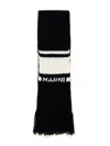 Marni Intarsia-knit Logo Scarf In Black