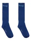 Marni Intarsia-knit Logo Socks In Blue