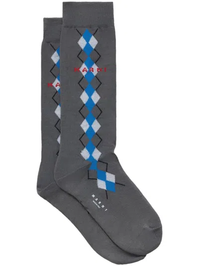 MARNI INTARSIA-KNIT LOGO SOCKS