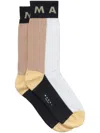 Marni Intarsia-knit Logo Socks In White