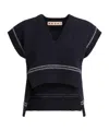 Marni Woman Sweater Midnight Blue Size 4 Virgin Wool In Black