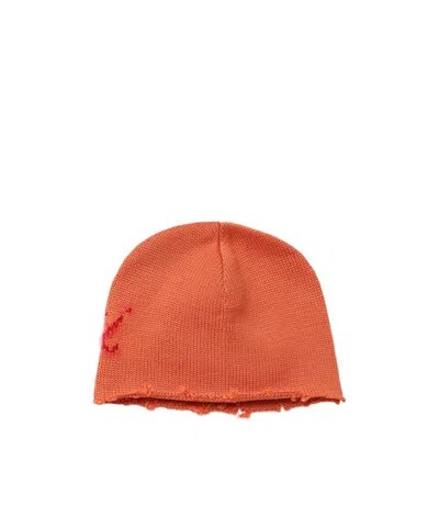 Marni Intarsia-logo Beanie In Red