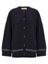 Marni Intarsia Logo Wool Cardigan