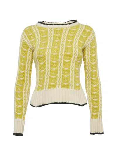 Pre-owned Marni Intarsia-knit Sweater In Yellow