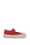 Marni Intense Crimson Calfskin Sneakers With Velcro Closure In Red