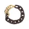 Marni Interlocking Chain Link Necklace In Metallic Brass In Brown