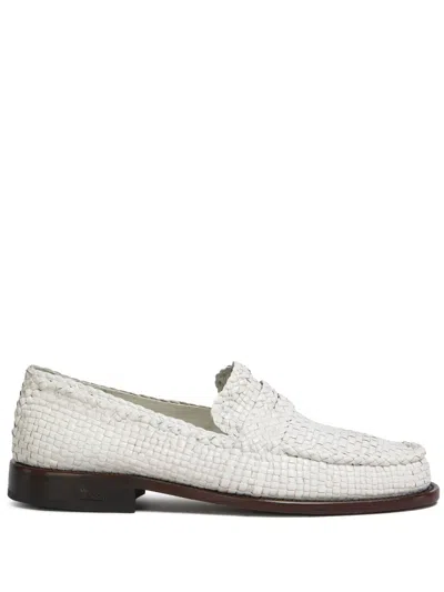 Marni Interwoven-design Leather Loafers In White