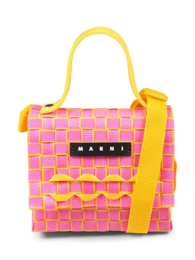 Marni Kids' Interwoven Tote Bag In Pink
