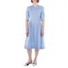 Marni Iris Blue A-line Midi Dress, Brand Size 42 ( Us Size 10 ) In Blue