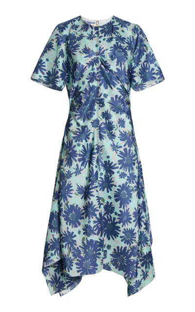 Marni Iris Silk Woven Midi Dress In Pattern