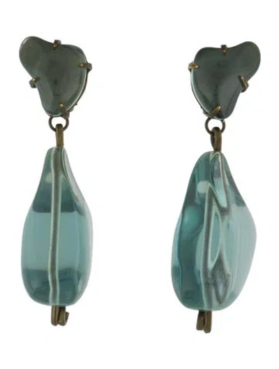 Pre-owned Marni Irregular Drop Clip-on Earrings In Multi