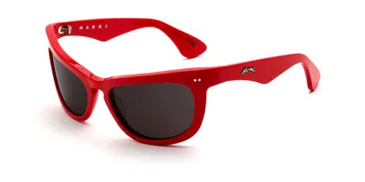 Marni Isamu Solid Red 1tz Men's Sunglasses Red Size 60