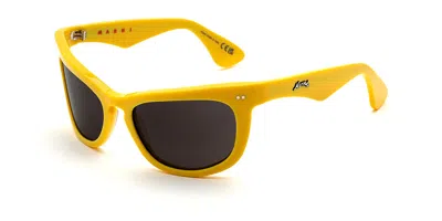 Marni Isamu Solid Yellow Gex Men's Sunglasses Yellow Size 60