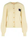 Marni Long-sleeved Knitted Cardigan In Neutral