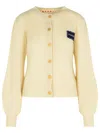 Marni Long-sleeved Knitted Cardigan In Neutral