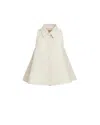 Marni Sleeveless A-line Collared Embroidered Top In White