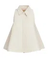 Marni Sleeveless A-line Collared Embroidered Top In White