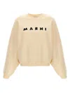 Marni Ivory Cotton Sweatshirt In Neutral