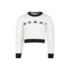 Marni Kids' Logo-intarsia Crew-neck Jumper In Natural