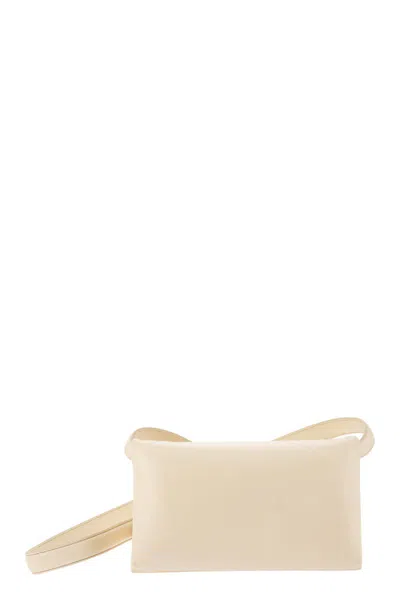 Marni Ivory Leather Prisma Shoulder Bag In Neutral