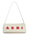 Marni Borsa A Spalla Museo Baguette In Pelle Crema In White