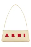Marni Borsa A Spalla Museo Baguette In Pelle Crema In White