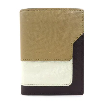 Pre-owned Marni Ivory Leather Wallet (bi-fold) () In Multi