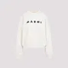Marni Ivory Sweatshirt With Textured Lettering In Off White