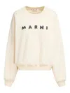 Marni Oversized Long Sleeve Crew Neck Sweatshirt In Neutral