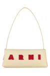 Marni Borsa A Spalla Museo Baguette In Pelle Crema In Neutral