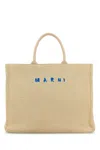 Marni Ivory Raffia Shopping Bag